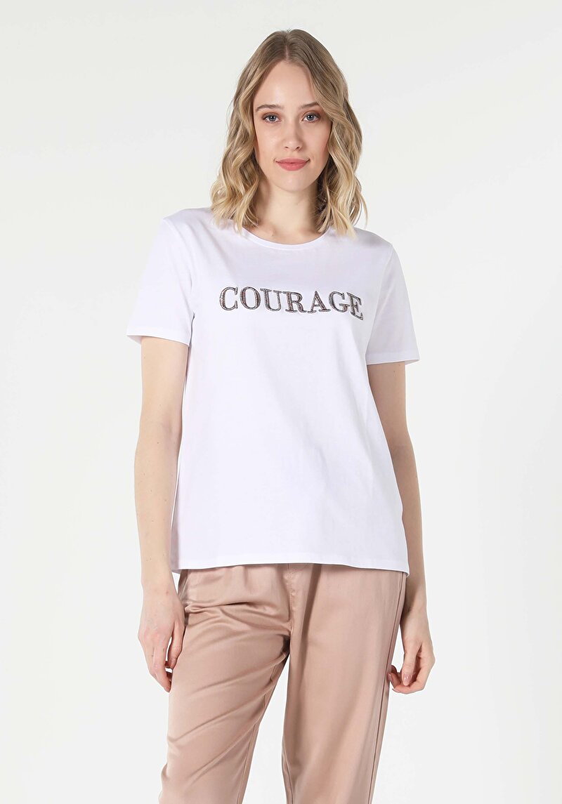 Показати інформацію про Футболка З Коротким Рукавом Жіноча Біла  Cl1057327