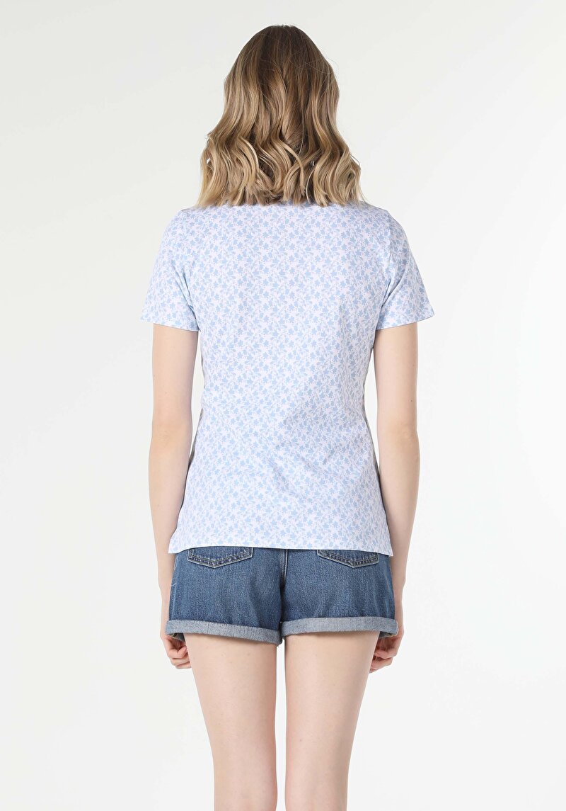 Показати інформацію про Футболка З Коротким Рукавом Жіноча Блакитна  Cl1058160