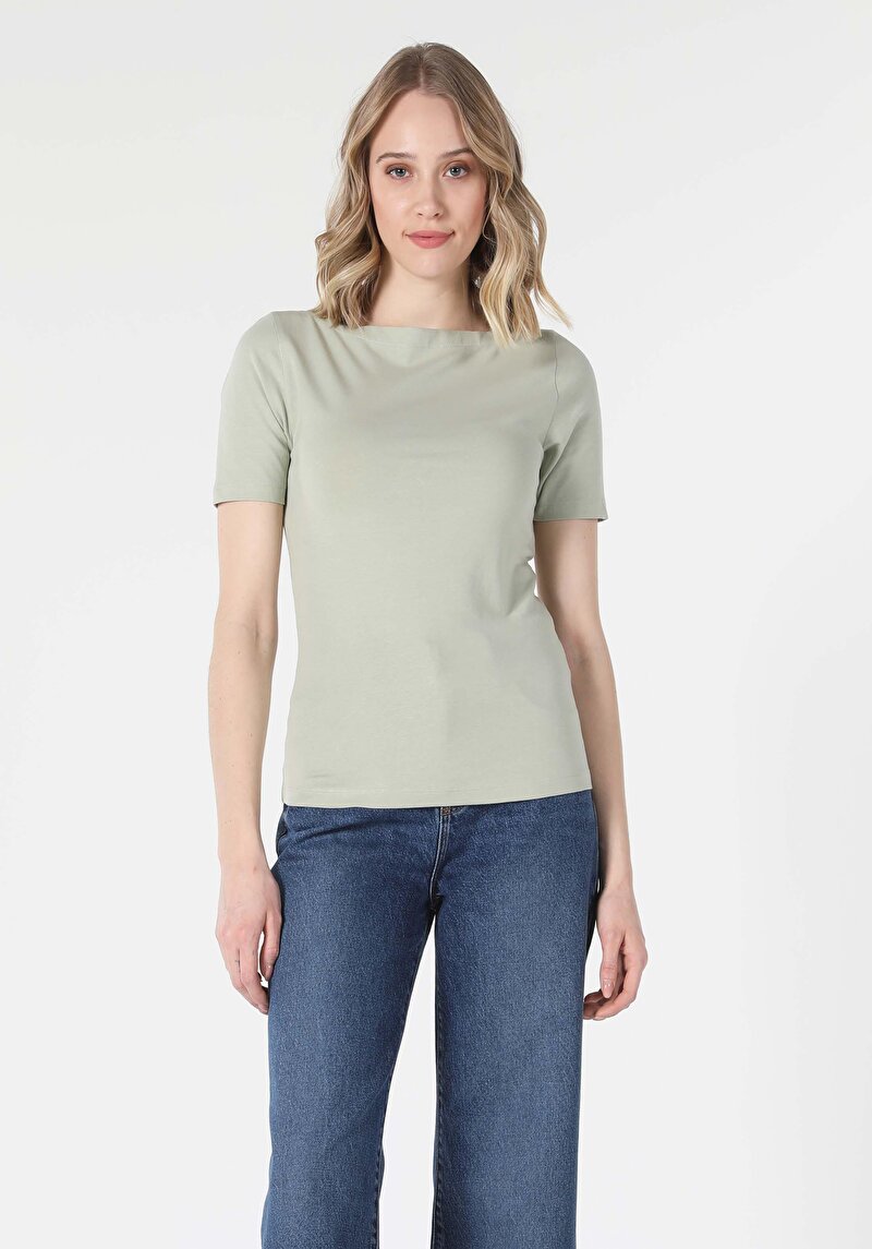 Показати інформацію про Футболка З Коротким Рукавом Жіноча Зелена  Cl1058493