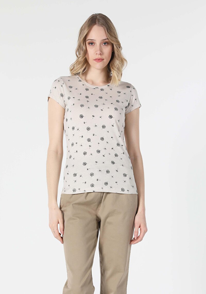 Показати інформацію про Футболка З Коротким Рукавом Жіноча Бежева  Cl1058498