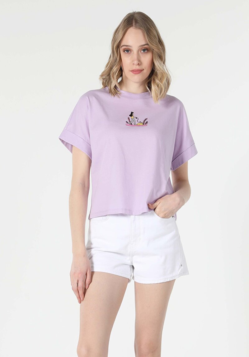 Показати інформацію про Футболка З Коротким Рукавом Жіноча Фіолетова  Cl1058953