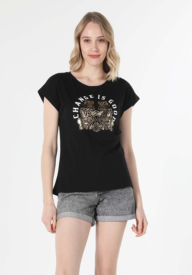 Показати інформацію про Футболка З Коротким Рукавом Жіноча Чорна  Cl1058981