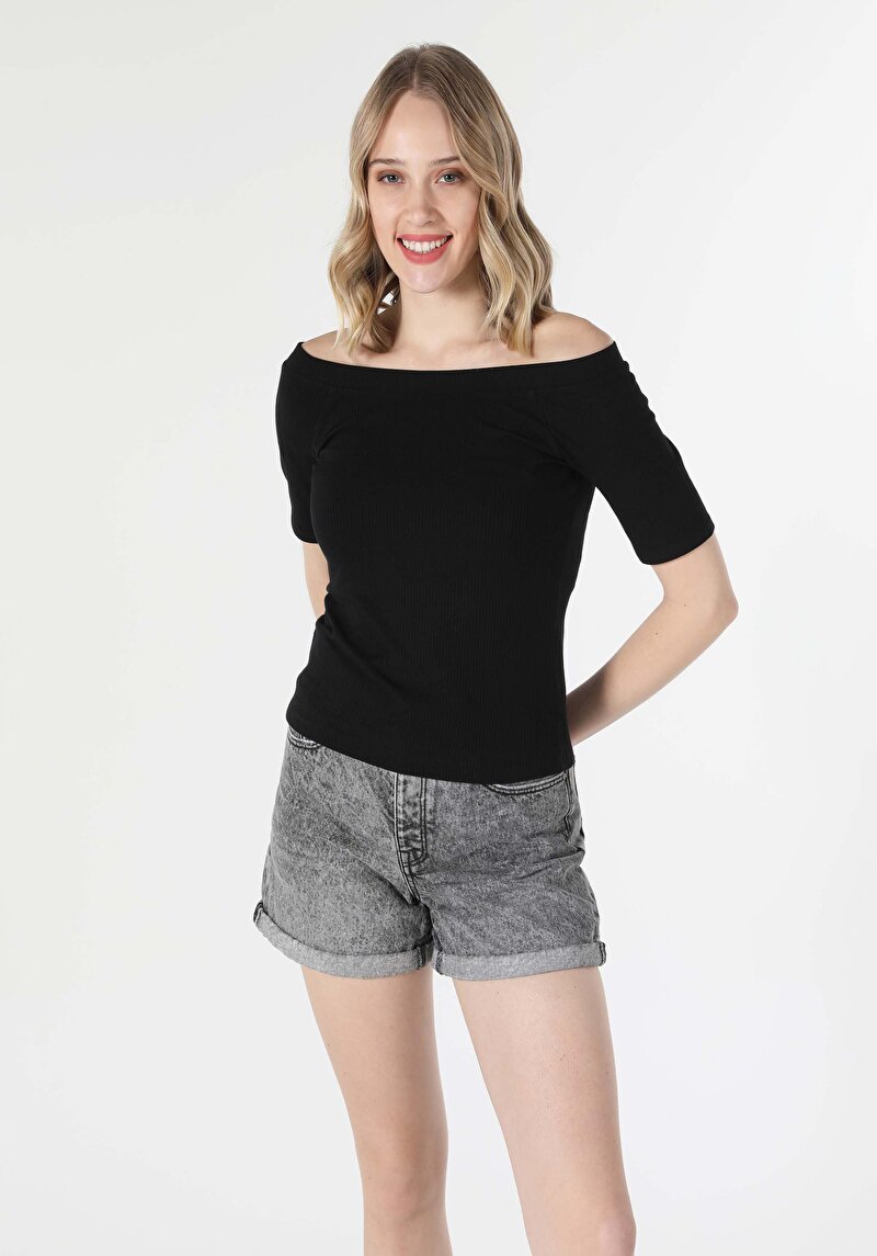 Зображення Футболка З Коротким Рукавом Жіноча Чорна  Cl1059300