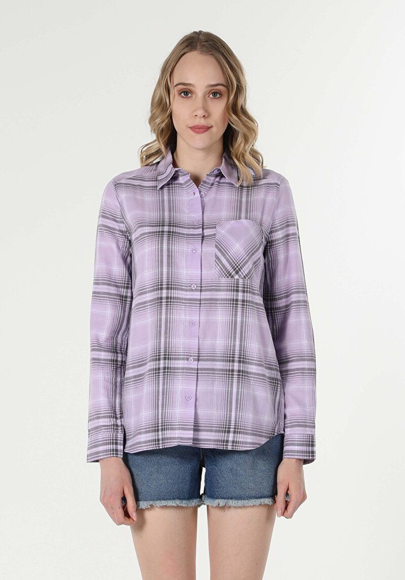 Показати інформацію про Сорочка З Довгим Рукавом Жіноча Фіолетова  Cl1057267