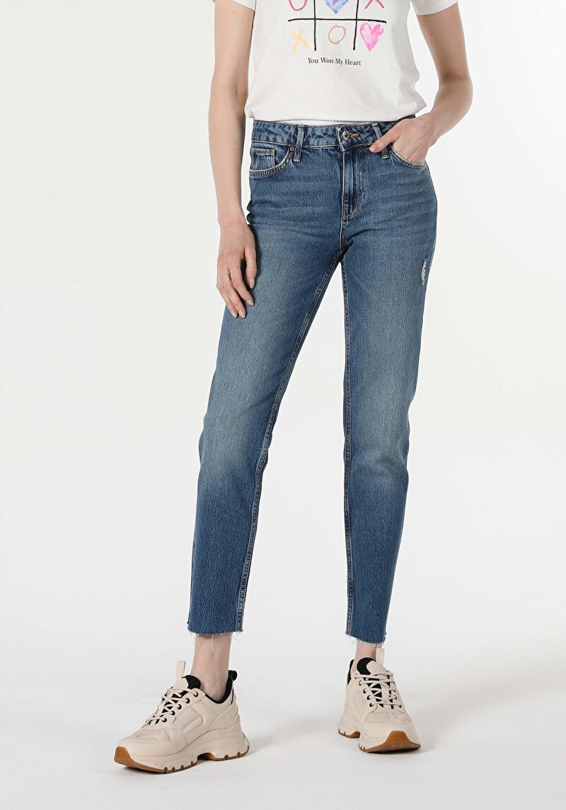Зображення 703 Carla Джинси Жіночі Блакитні Вузького Крою Cl1058541