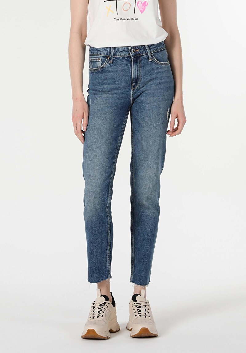 Зображення 703 Carla Джинси Жіночі Блакитні Вузького Крою Cl1058541