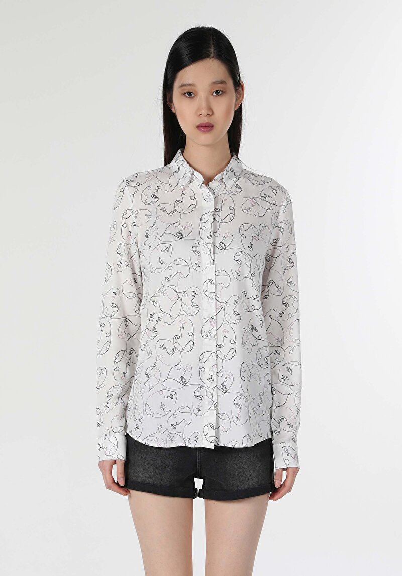 Показати інформацію про Сорочка З Довгим Рукавом Жіноча Біла  Cl1057281