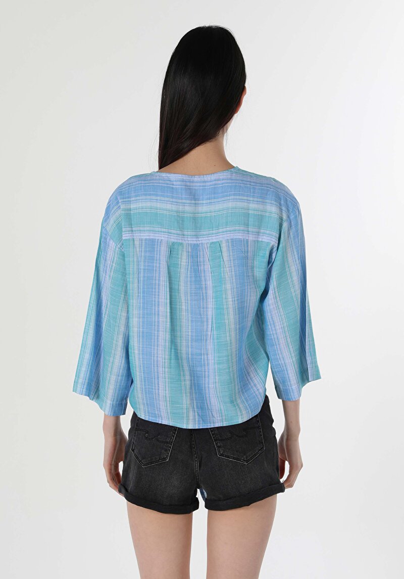 Показати інформацію про Сорочка З Довгим Рукавом Жіноча Блакитна  Cl1058746