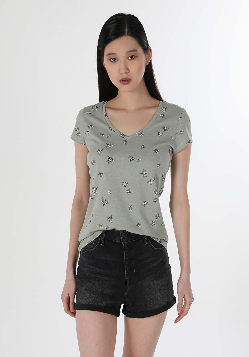 Зображення Футболка З Коротким Рукавом Жіноча Зелена  Cl1059030