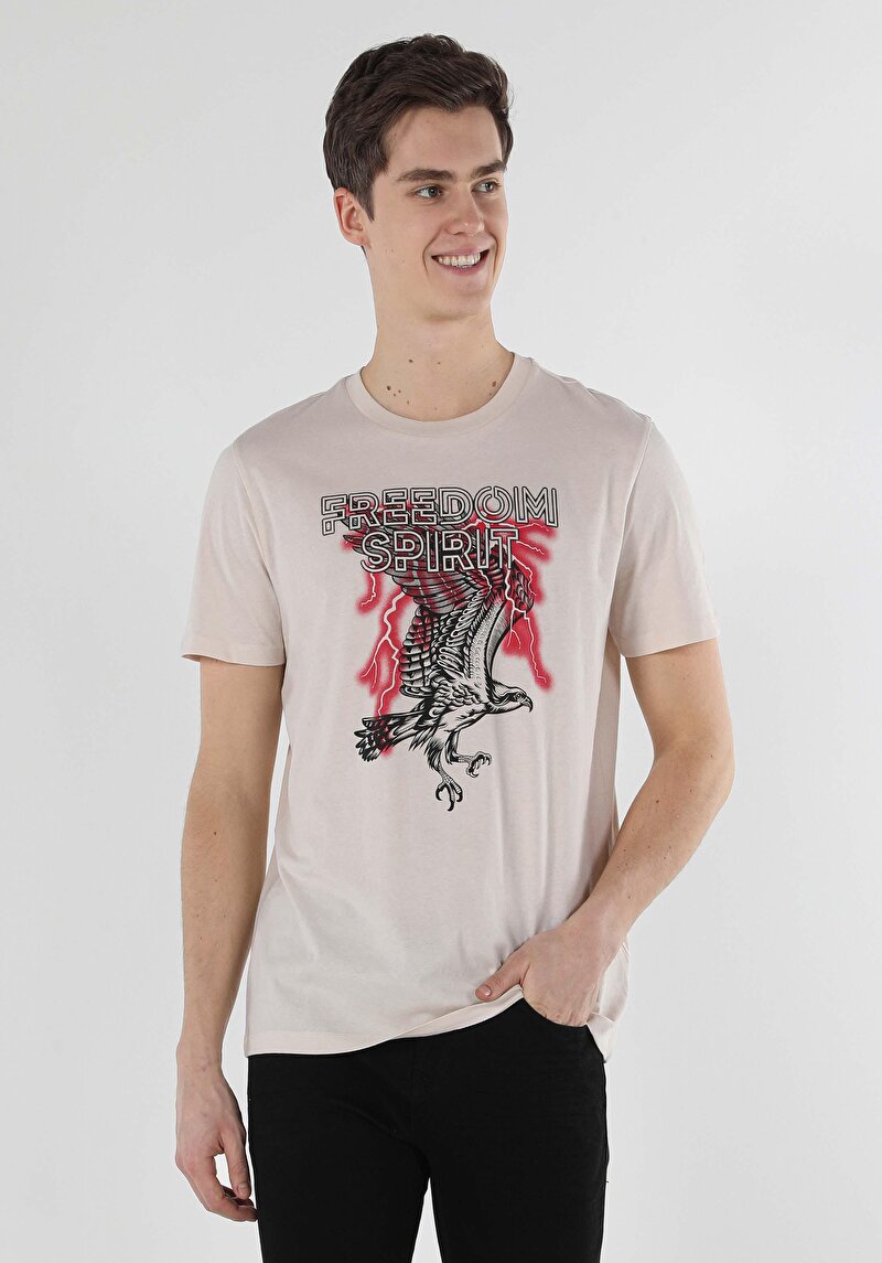 Зображення Футболка З Коротким Рукавом Чоловіча Бежева  Cl1058694