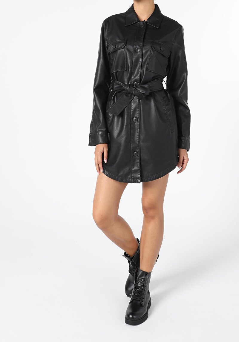 Зображення Куртка З Еко-шкіри Жіноча Чорна  Cl1055736