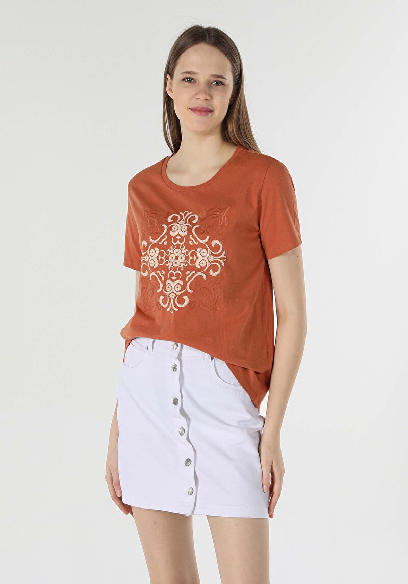 Зображення Футболка З Коротким Рукавом Жіноча Коричнева  Cl1059051