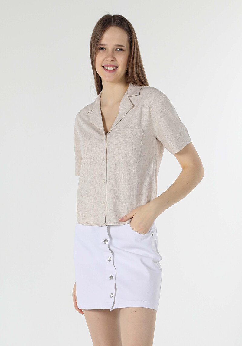 Зображення Сорочка З Коротким Рукавом Жіноча Бежева Cl1059360