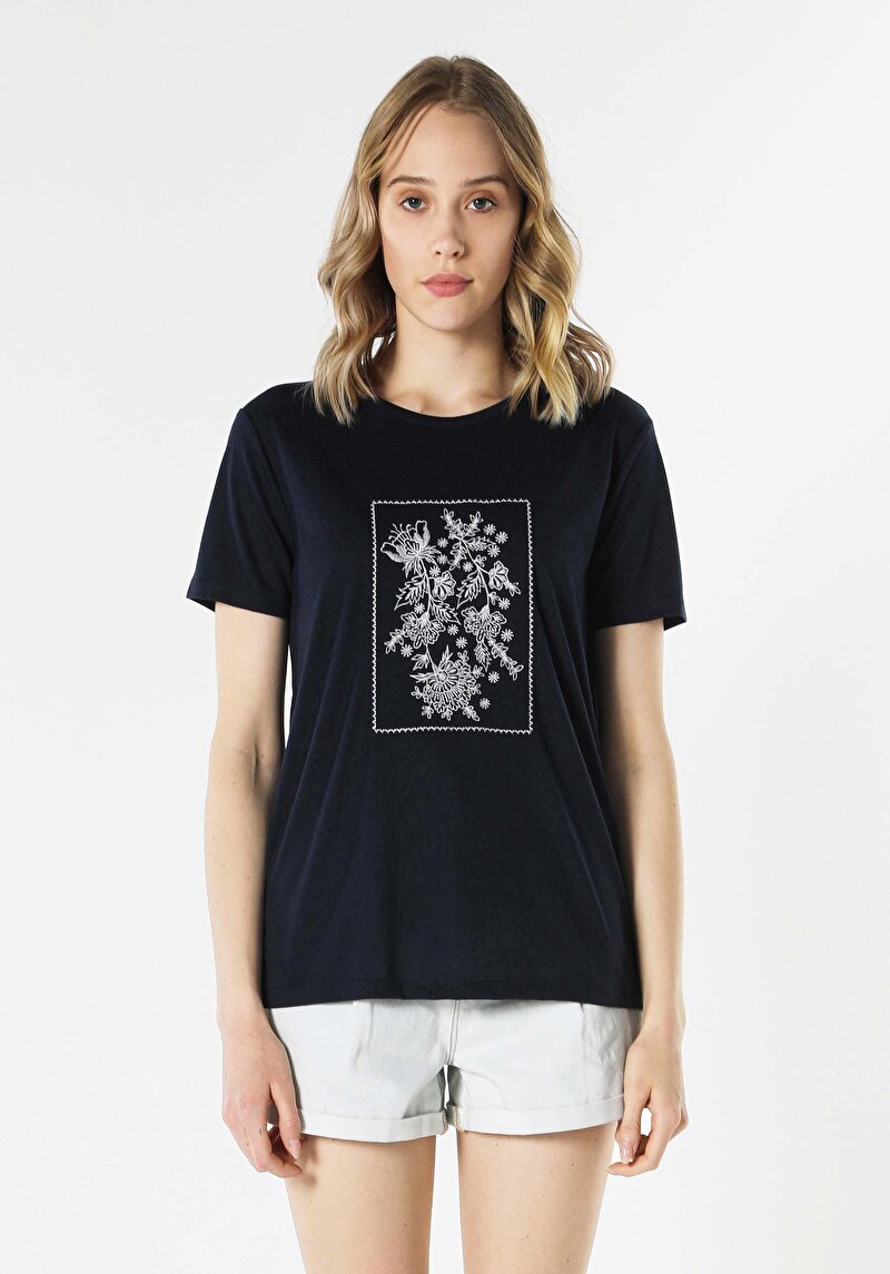 Показати інформацію про Футболка З Коротким Рукавом Жіноча Синя  Cl1057824