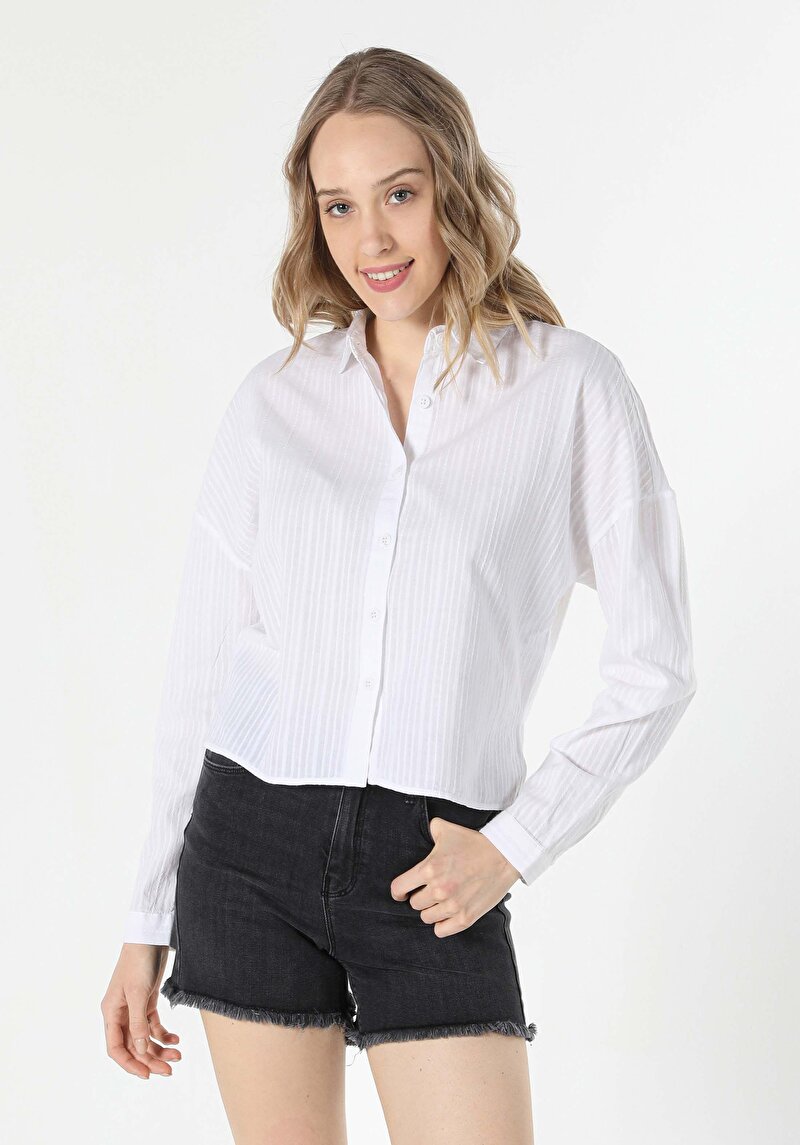 Зображення Сорочка З Довгим Рукавом Жіноча Біла Cl1057687