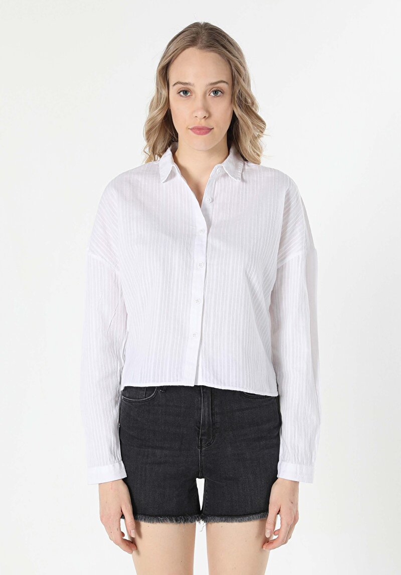 Показати інформацію про Сорочка З Довгим Рукавом Жіноча Біла  Cl1057687