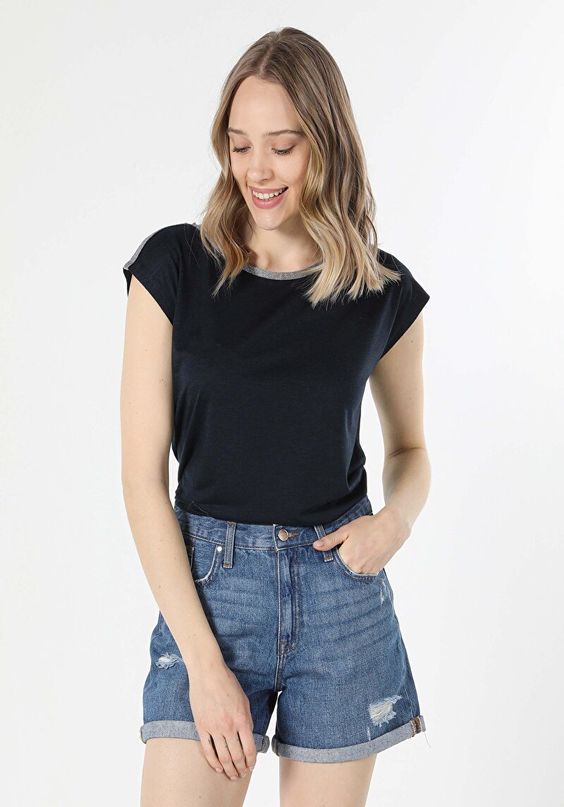 Показати інформацію про Футболка З Коротким Рукавом Жіноча Синя  Cl1057835