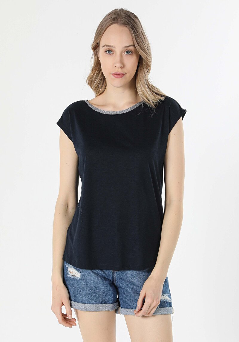 Показати інформацію про Футболка З Коротким Рукавом Жіноча Синя  Cl1057835