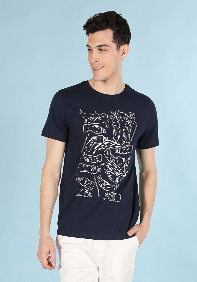 Зображення Футболка З Коротким Рукавом Чоловіча Синя  Cl1057589