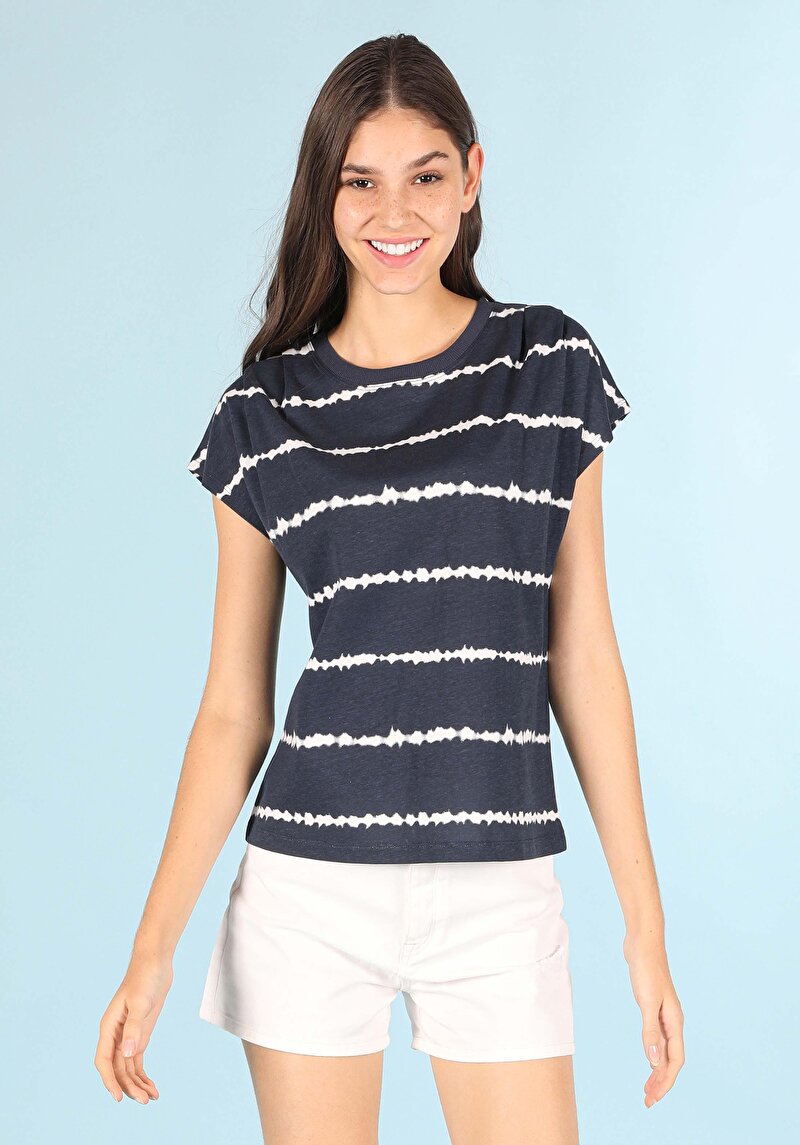 Показати інформацію про Футболка З Коротким Рукавом Жіноча Синя  Cl1058916