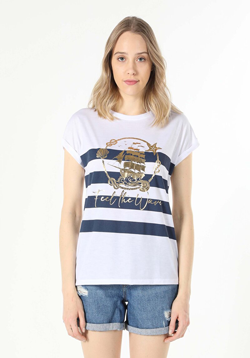 Показати інформацію про Футболка З Коротким Рукавом Жіноча Синя  Cl1058922