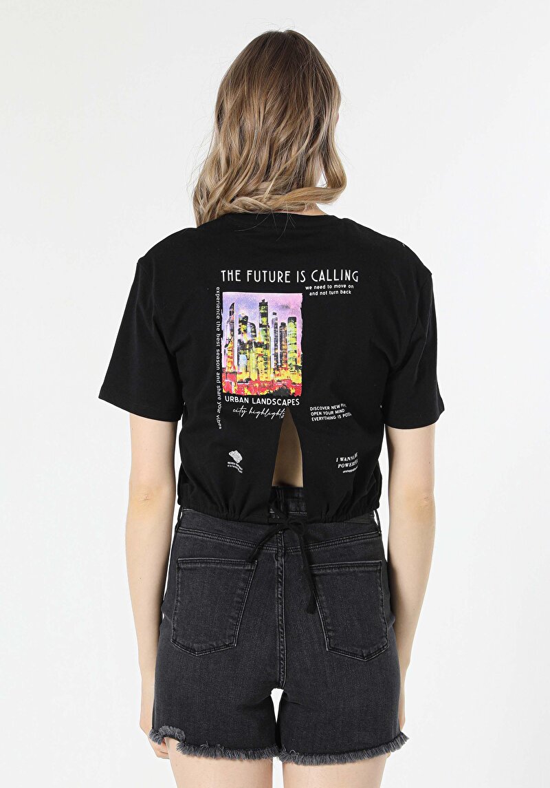 Показати інформацію про Футболка З Коротким Рукавом Жіноча Чорна  Cl1058982