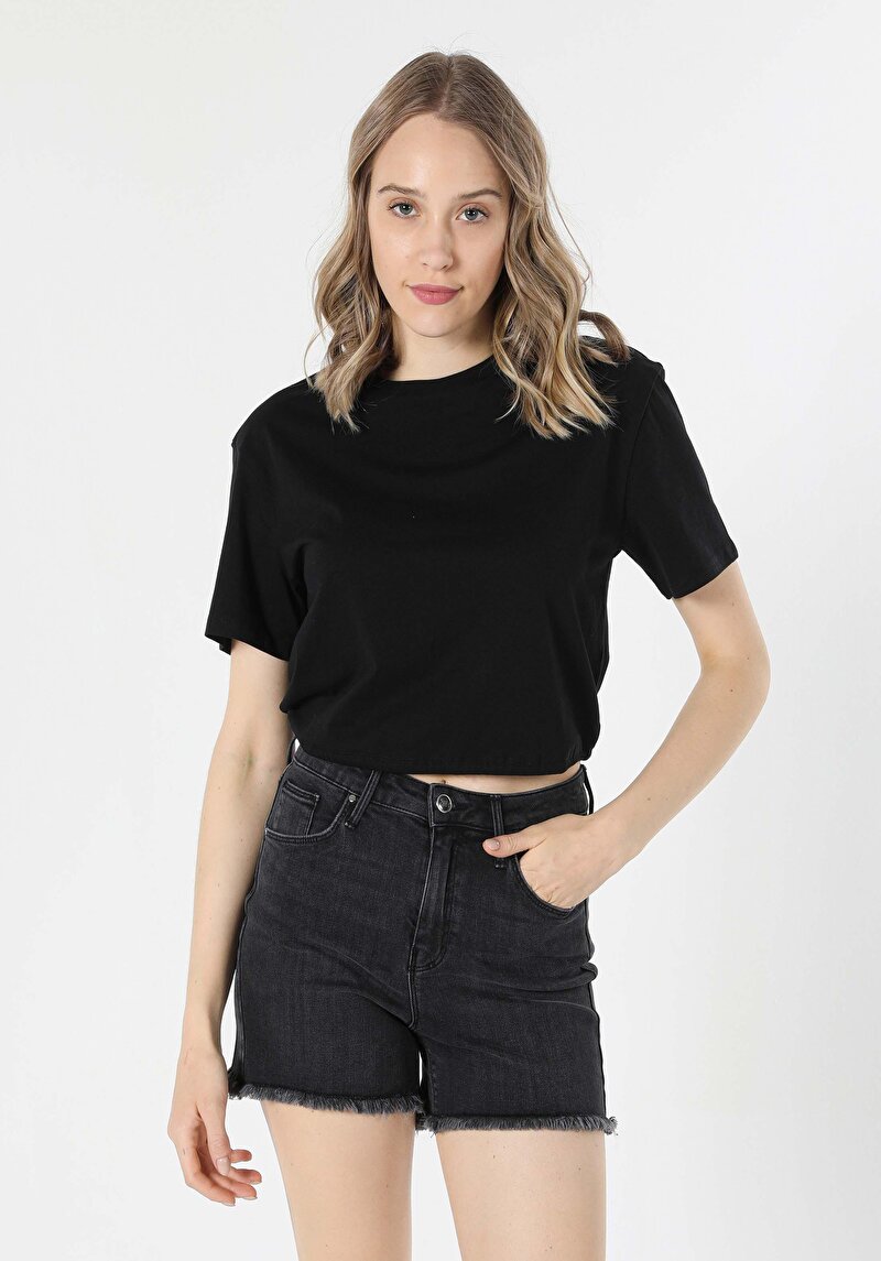 Показати інформацію про Футболка З Коротким Рукавом Жіноча Чорна  Cl1058982