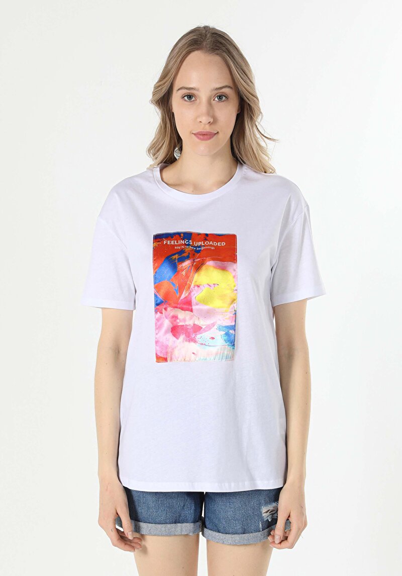 Показати інформацію про Футболка З Коротким Рукавом Жіноча Біла  Cl1059034