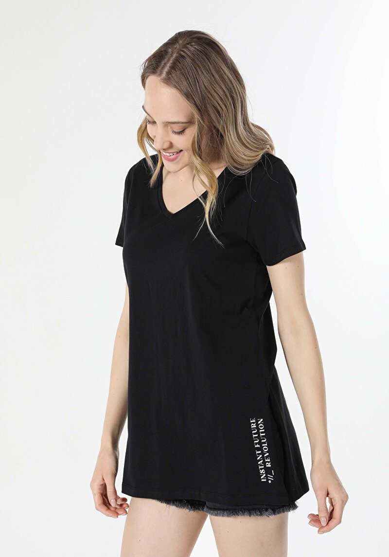 Показати інформацію про Футболка З Коротким Рукавом Жіноча Чорна  Cl1059195