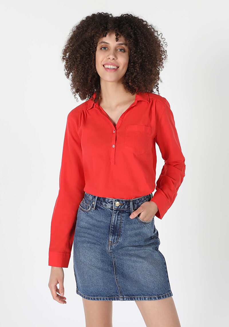 Зображення Сорочка З Довгим Рукавом Жіноча Червона  Cl1058747