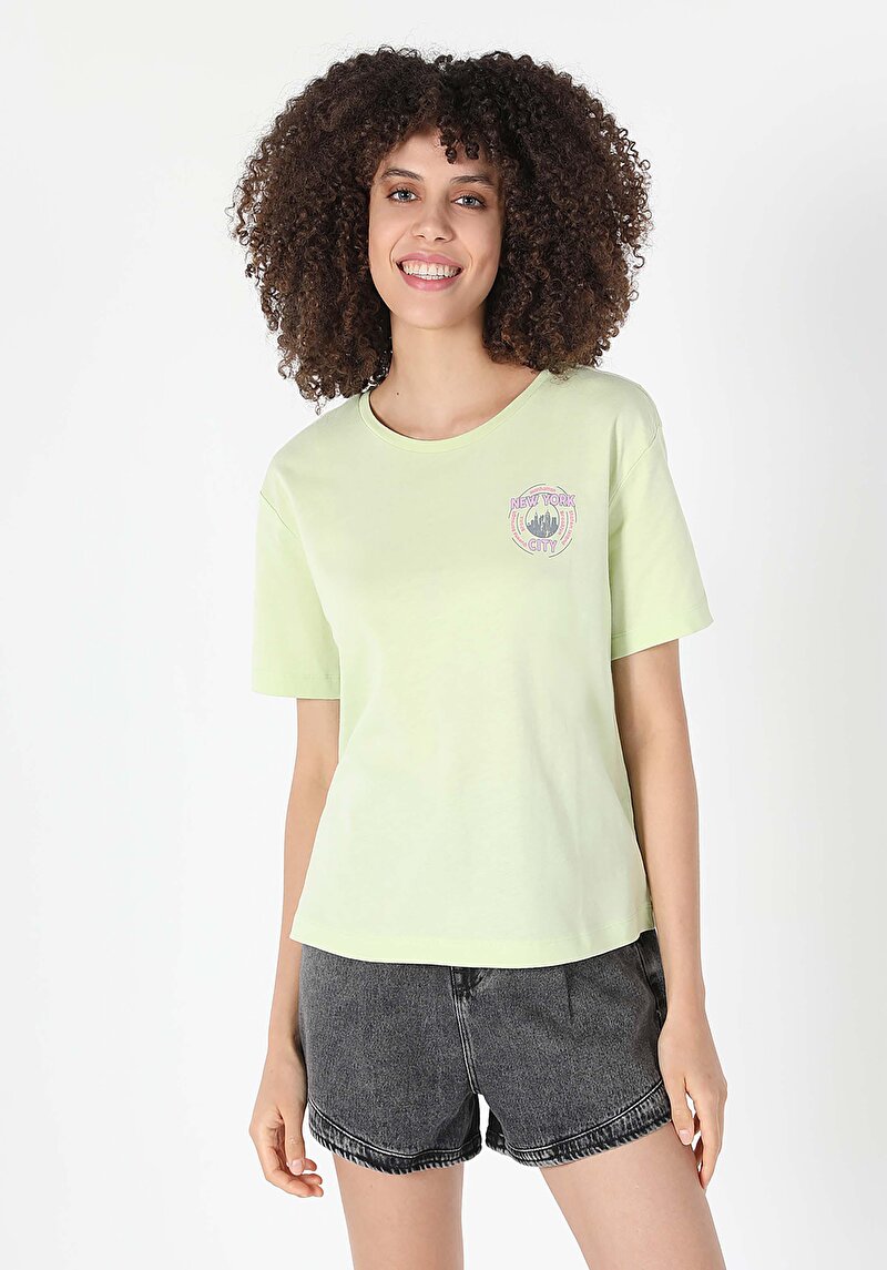 Показати інформацію про Футболка З Коротким Рукавом Жіноча Зелена  Cl1058948