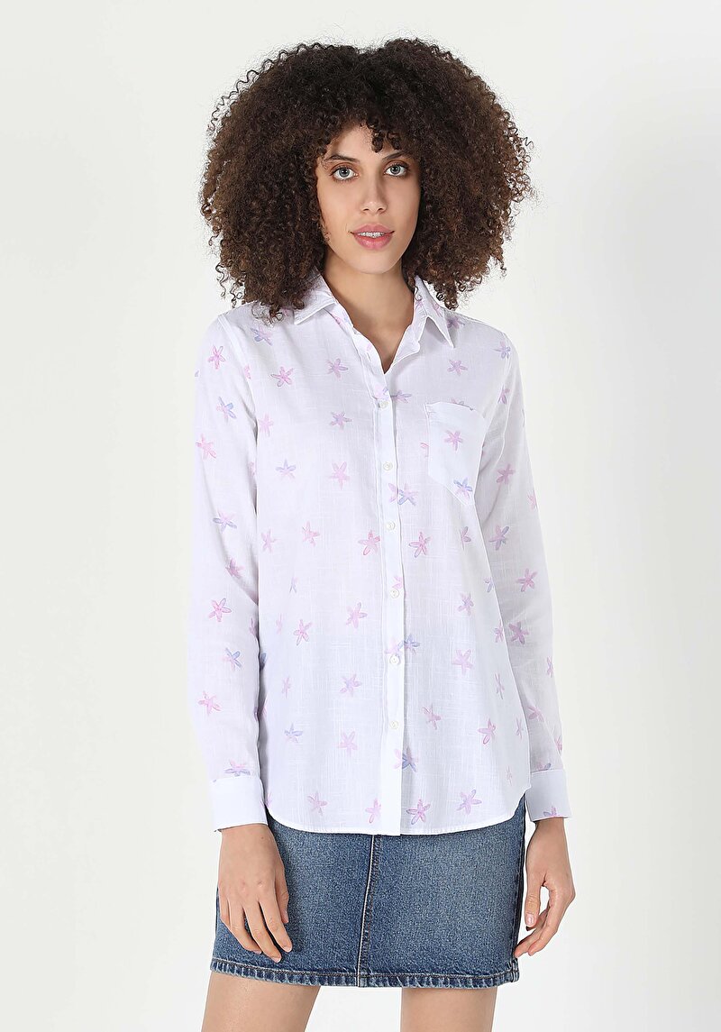 Показати інформацію про Сорочка З Довгим Рукавом Жіноча Біла  Cl1058739