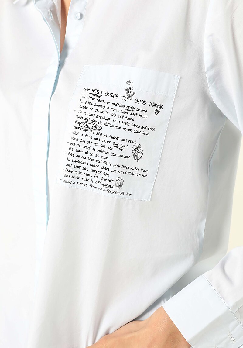 Показати інформацію про Сорочка З Довгим Рукавом Жіноча Блакитна  Cl1057684