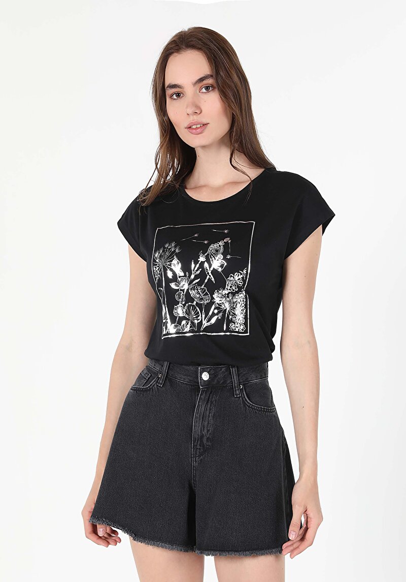 Зображення Футболка З Коротким Рукавом Жіноча Чорна  Cl1058978