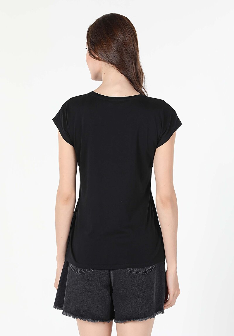 Показати інформацію про Футболка З Коротким Рукавом Жіноча Чорна  Cl1058978