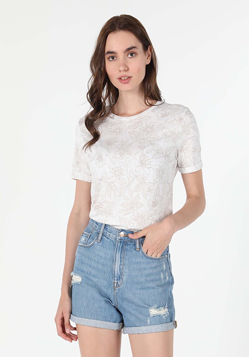 Показати інформацію про Футболка З Коротким Рукавом Жіноча Бежева  Cl1058994