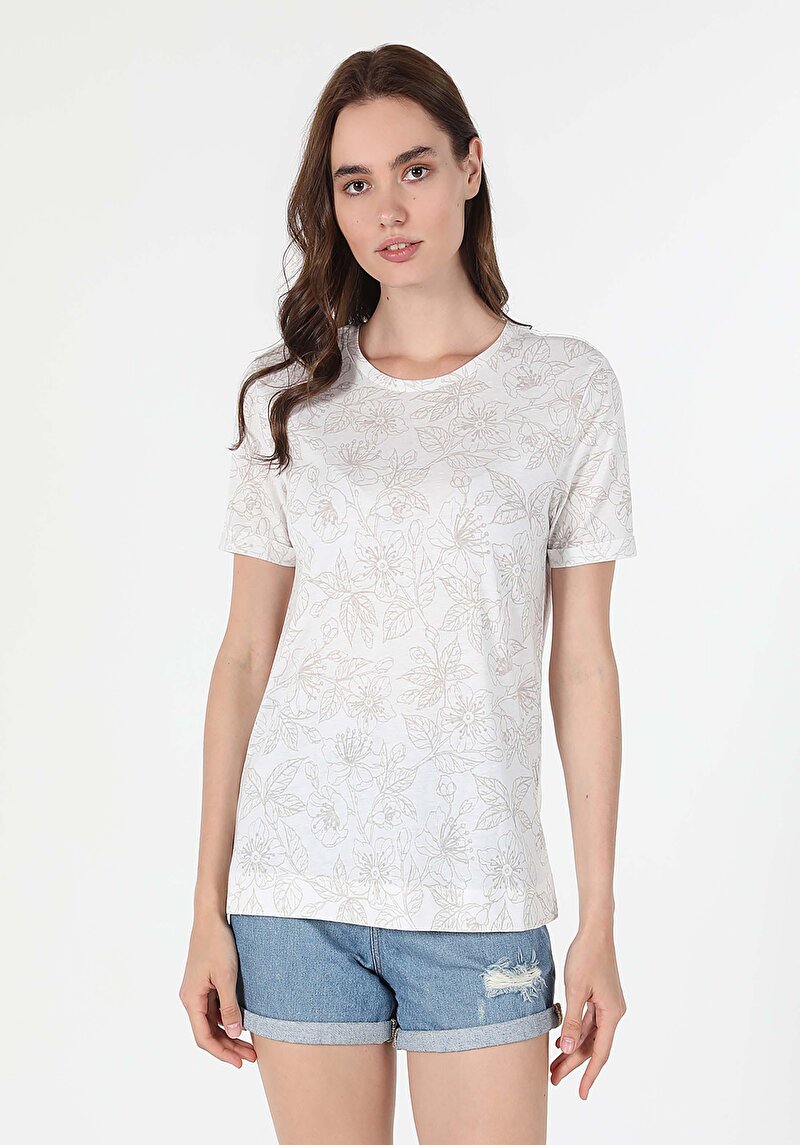 Показати інформацію про Футболка З Коротким Рукавом Жіноча Бежева  Cl1058994