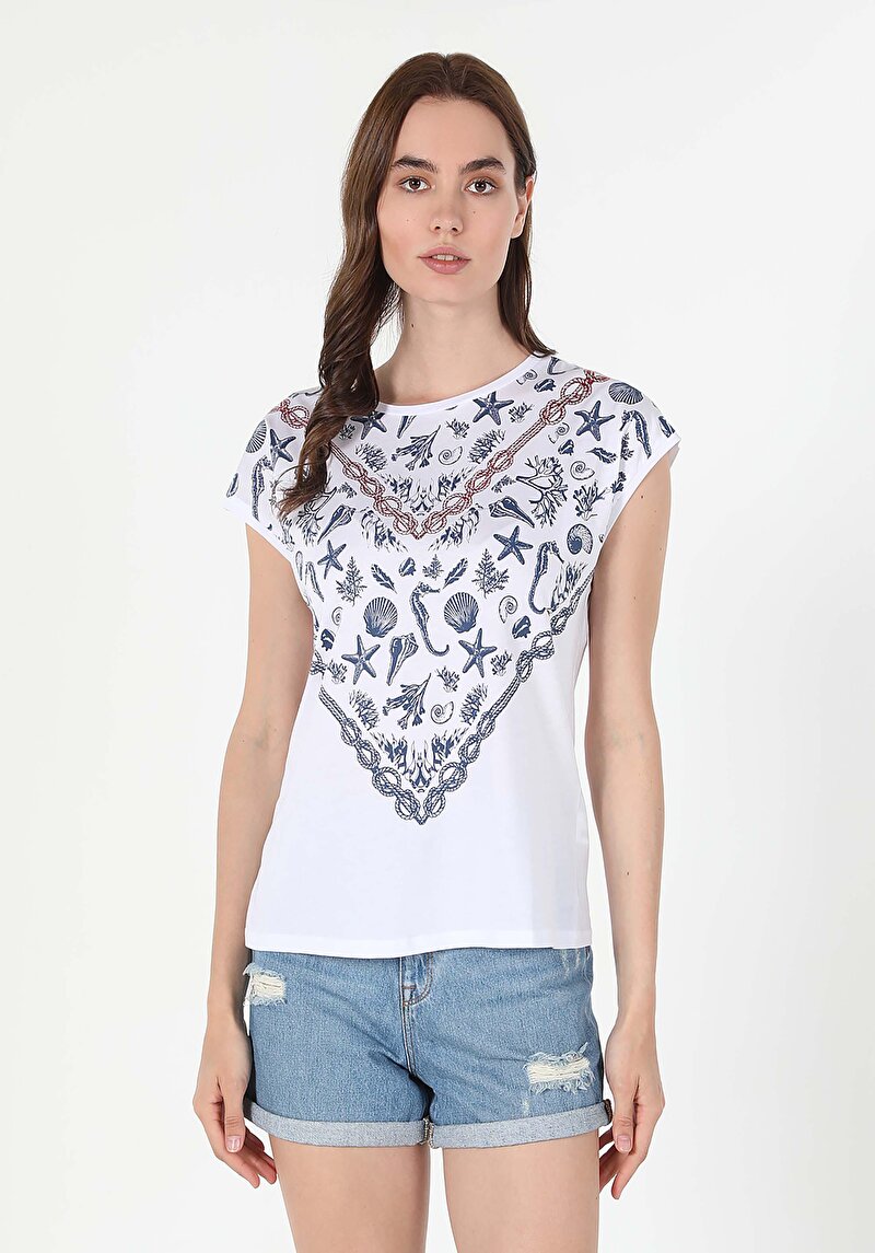 Показати інформацію про Футболка З Коротким Рукавом Жіноча Біла  Cl1059007