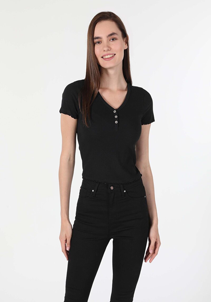 Зображення Футболка З Коротким Рукавом Жіноча Чорна  Cl1060447