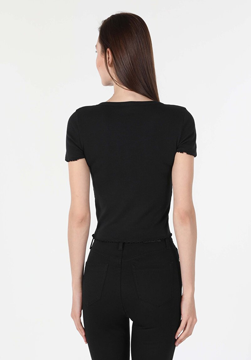 Показати інформацію про Футболка З Коротким Рукавом Жіноча Чорна  Cl1060447