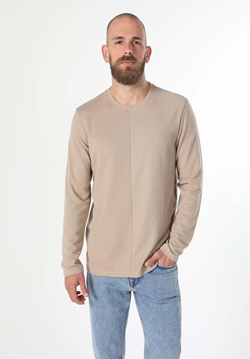 Зображення Футболка З Довгим Рукавом Чоловіча Бежева  Cl1060211