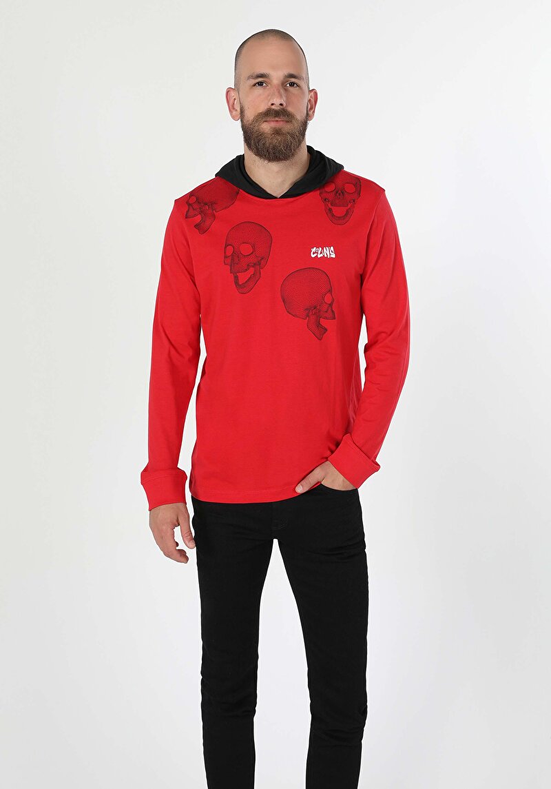 Показати інформацію про Футболка З Довгим Рукавом Чоловіча Червона  Cl1060476