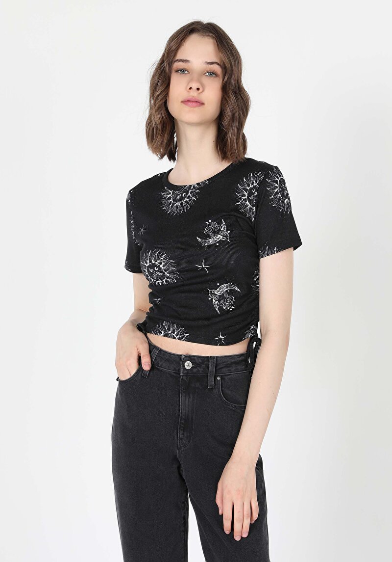 Показати інформацію про Футболка З Коротким Рукавом Жіноча Чорна  Cl1059795