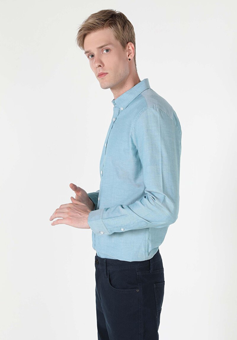 Зображення Сорочка З Довгим Рукавом Чоловіча Зелена  Cl1048576