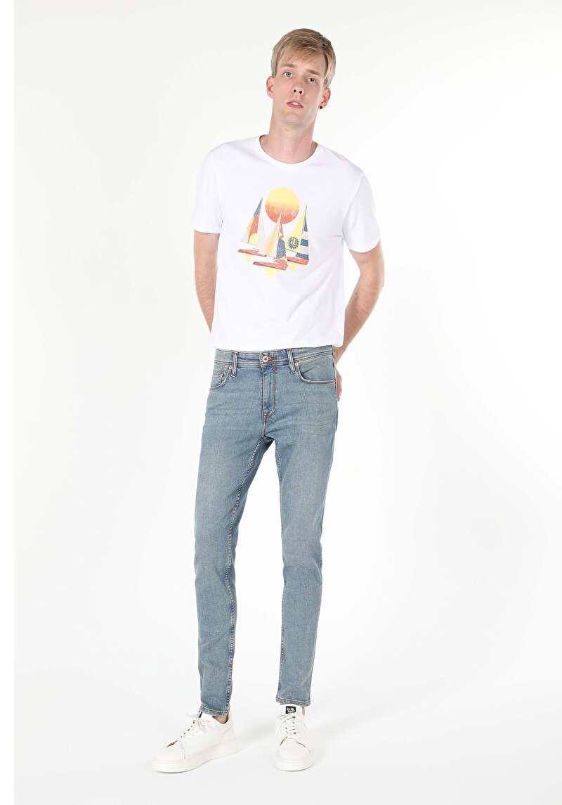 Зображення 041 Danny Джинси Чоловічі Блакитні Вузького Крою Cl1060107