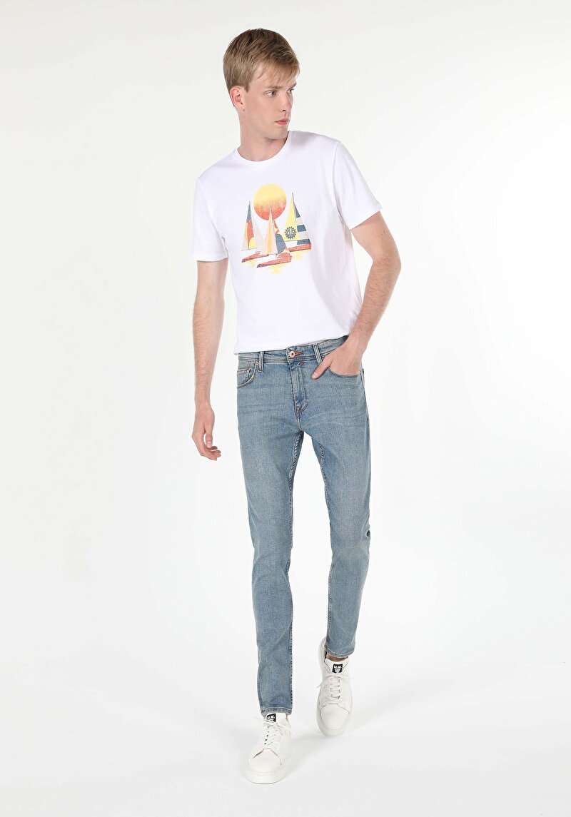 Зображення 041 Danny Джинси Чоловічі Блакитні Вузького Крою Cl1060107