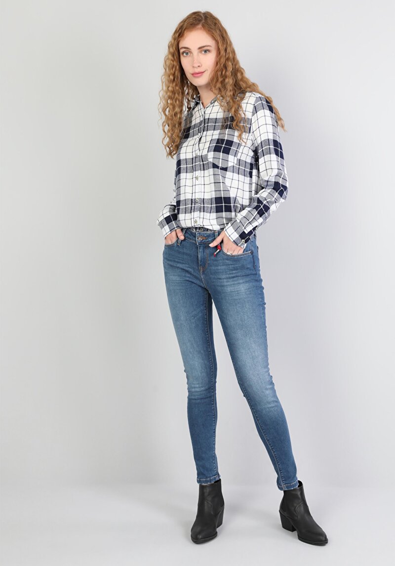 Показати інформацію про 757 Sally Джинси Жіночі Блакитні Супер Вузького Крою Cl1045938