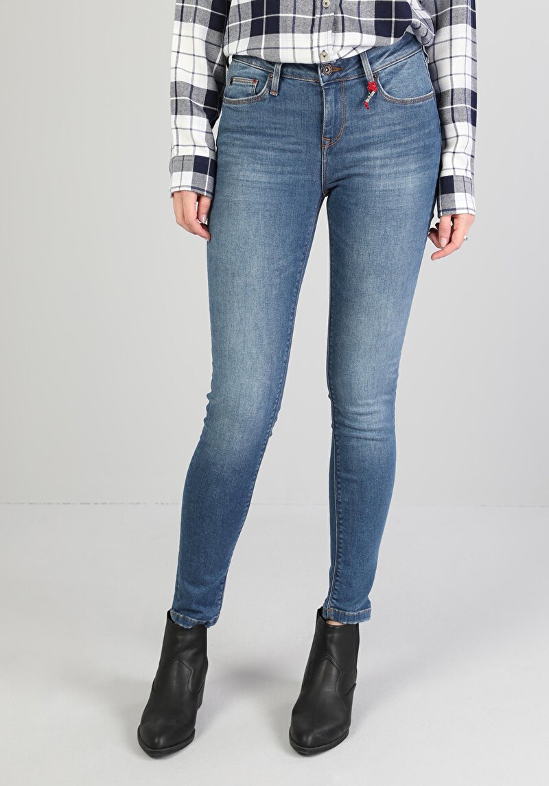 Показати інформацію про 757 Sally Джинси Жіночі Блакитні Супер Вузького Крою Cl1045938