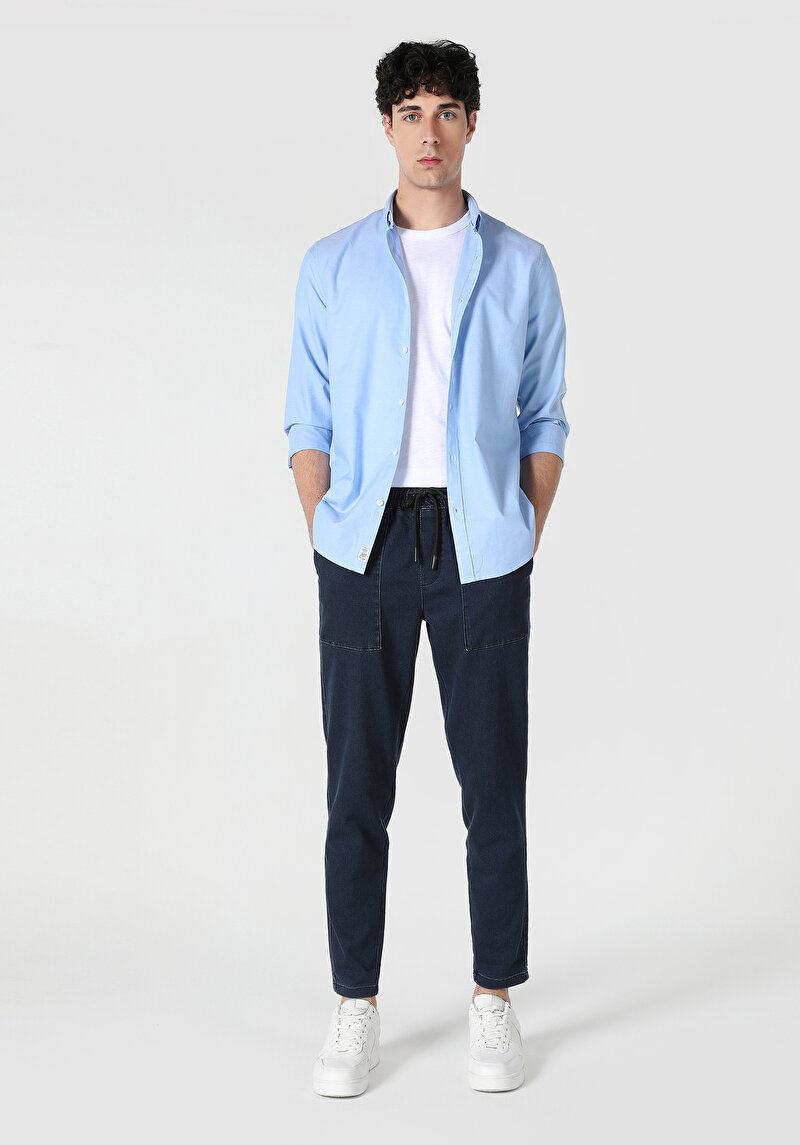 Зображення Сорочка З Довгим Рукавом Чоловіча Блакитна  Cl1048576