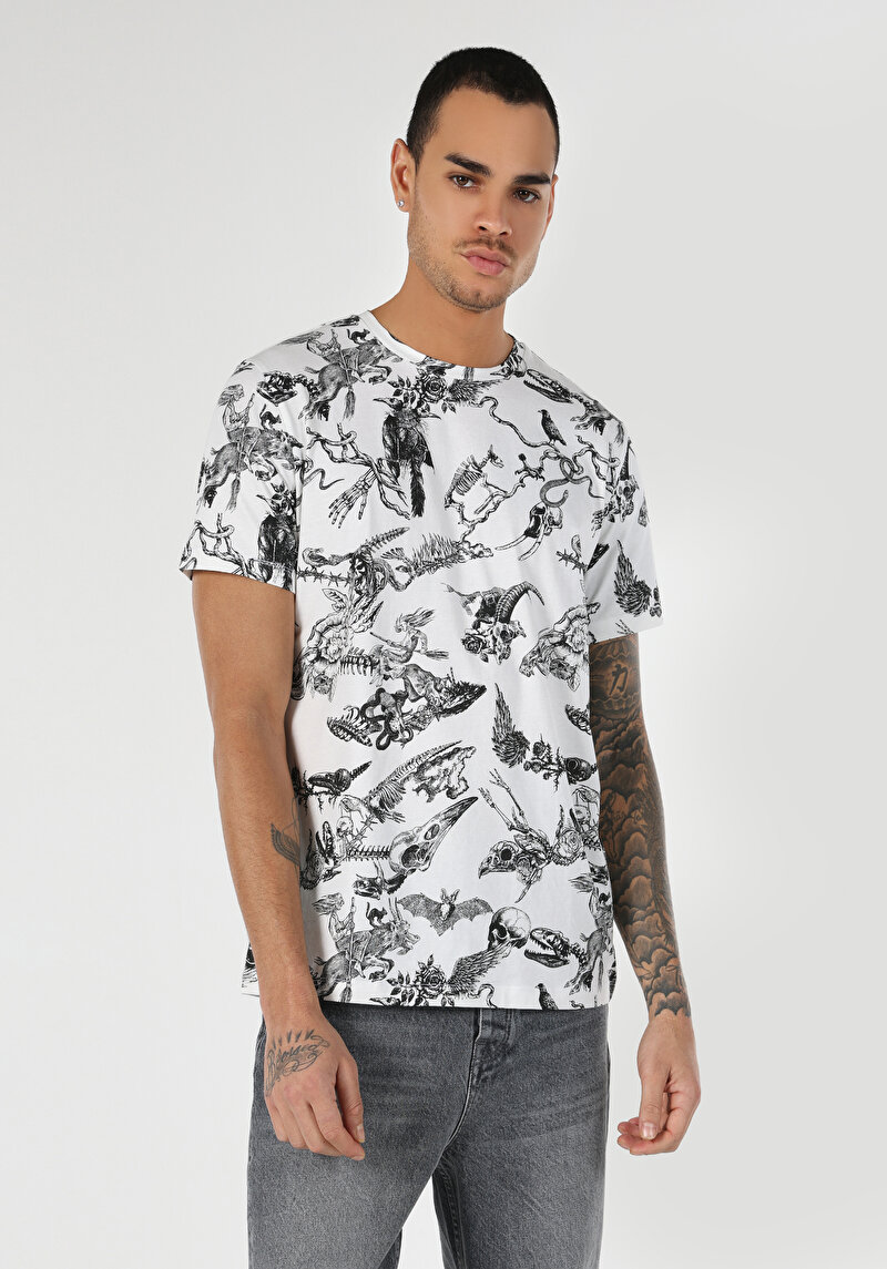 Показати інформацію про Футболка З Коротким Рукавом Чоловіча Біла  Cl1061147